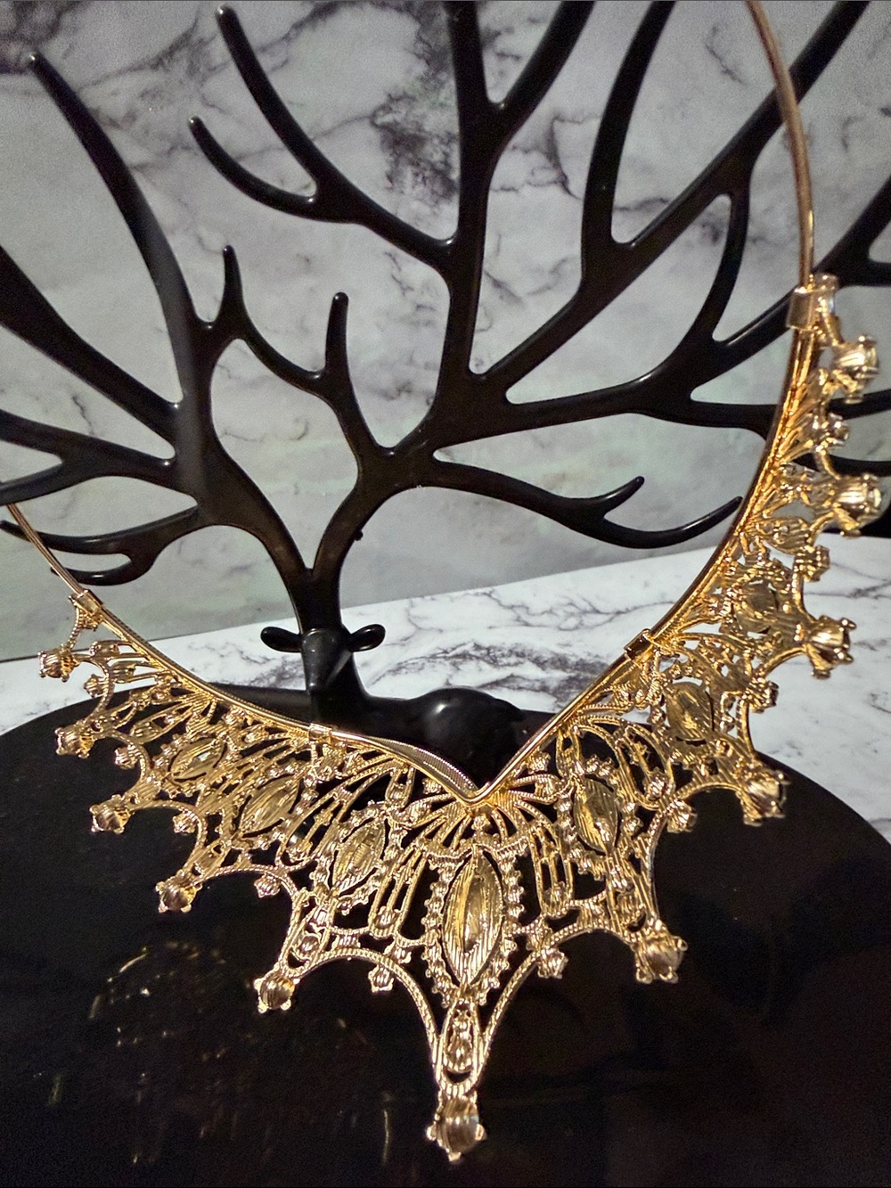 Gold Tiara with Iridescent Rhinestone Accents NWT - Picture 13 of 14